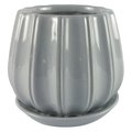 Trendspot Contour 8 in. D Ceramic Planter Gray CR01137S-08H